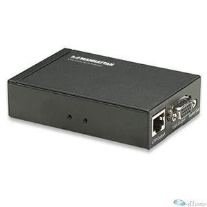 Manhattan VGA Cat5/5e/6 Extender - 1 Input - 2 Output - up to 980 ft Range - 2 x Network (RJ-45) - 1 x VGA In - 2 x VGA Out - 1920x1200