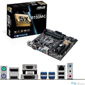 Asus B150M-C/CSM Motherboard - B150 Chipset - LGA-1151 M-ATX - 1 x Processor Support - 64 GB DDR4 - 4 x Memory Slots - Serial ATA/600 - 4 x USB 3.0 - HDMI - 7.1 Audio Channels - Gigabit Ethernet - 6 x USB Ports - VGA - DisplayPort - DVI - 6 x SATA