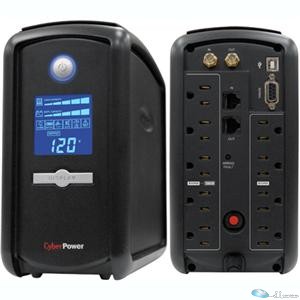 CyberPower Intelligent LCD CP850AVRLCD - UPS - AC 120 V - 510 Watt - 850 VA - RS-232, USB - output connectors: 9 