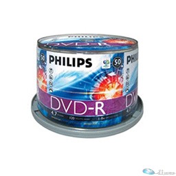 PHILIPS DVD-R INKJET PRINTABLE 16X 120M 50PK CAKE BOX