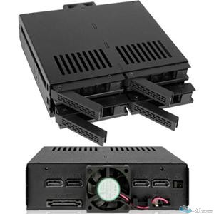 ICY DOCK MB324SP-B 4Bay 2.5 SAS SATA HDD SSD HS Mobile Rack f Single 5.25Bay