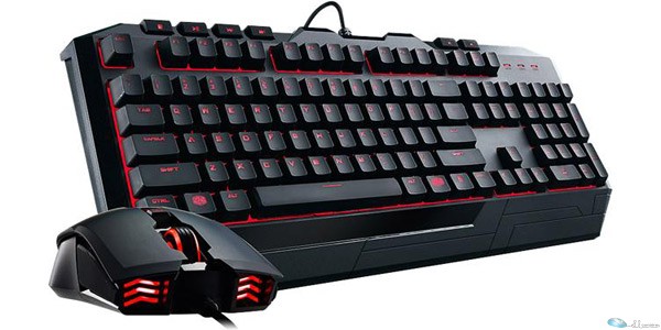 Cooler Master Devastator II LED Gaming Keyboard and Mouse Combo Bundle - Black and Red