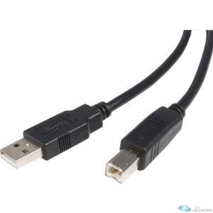 This 1ft USB cable features one USB A male connector and one USB B male connecto